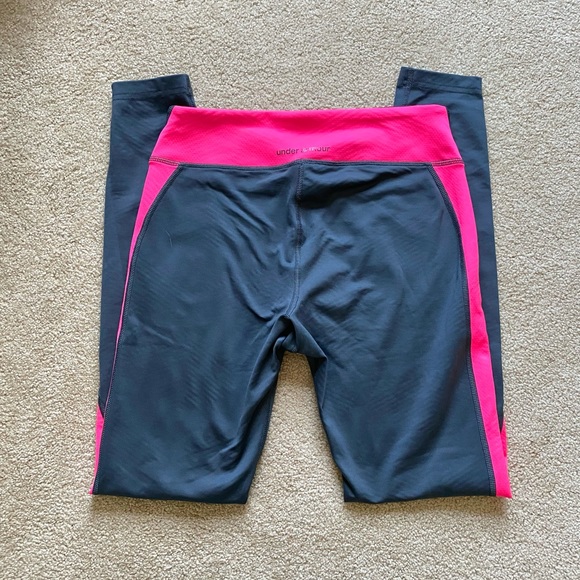 Under Armour UA Gray and Pink Full Length Leggings - Picture 3 of 4